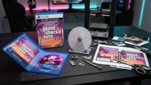 GTA 6 PS5 fan-made replica disc and gaming collectibles